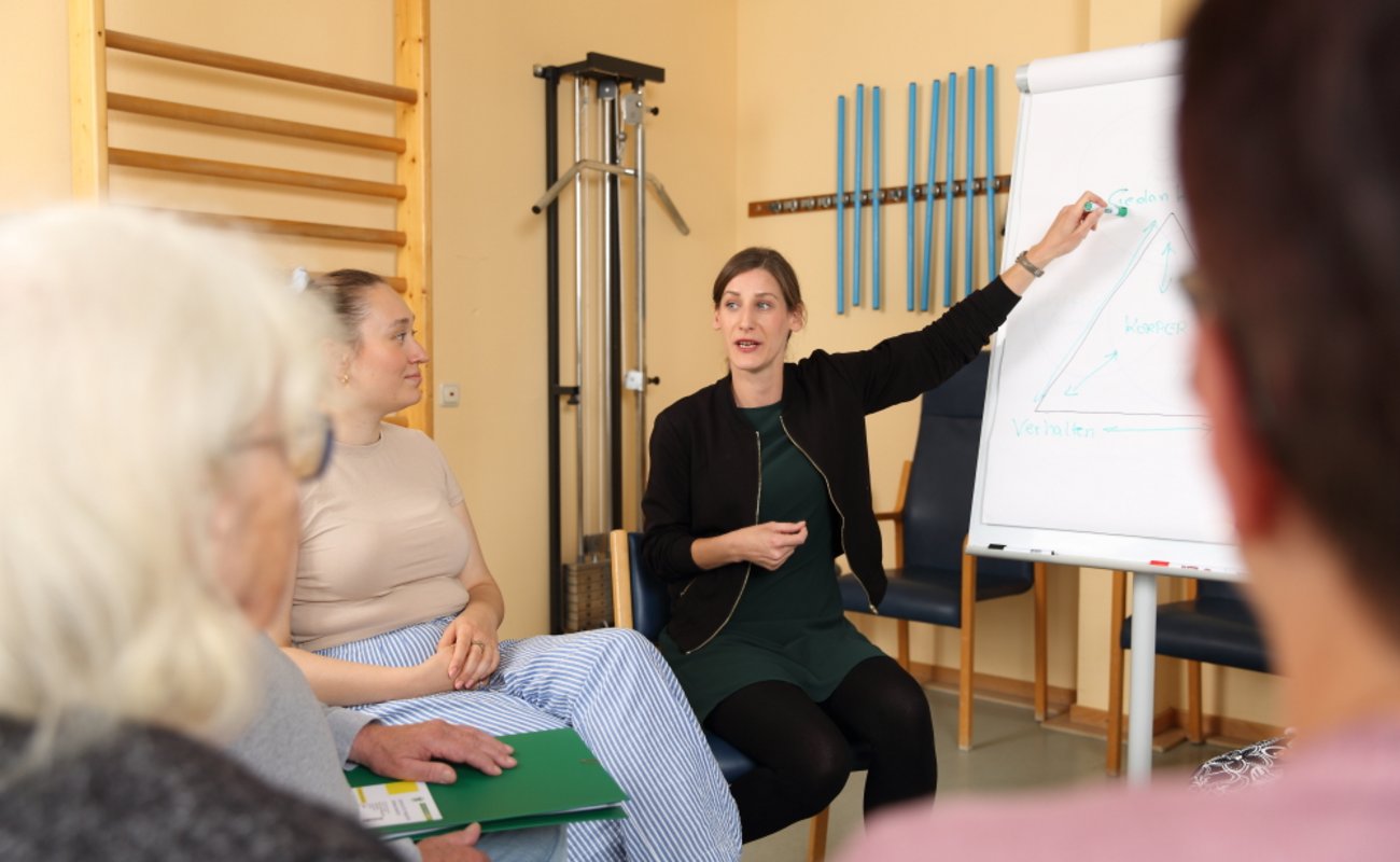 Bei der Gruppentherapie.