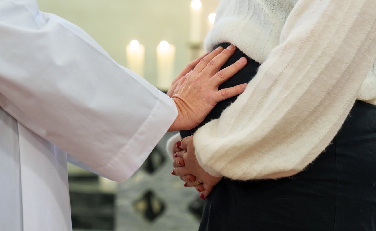 Segen für eine Schwangere.